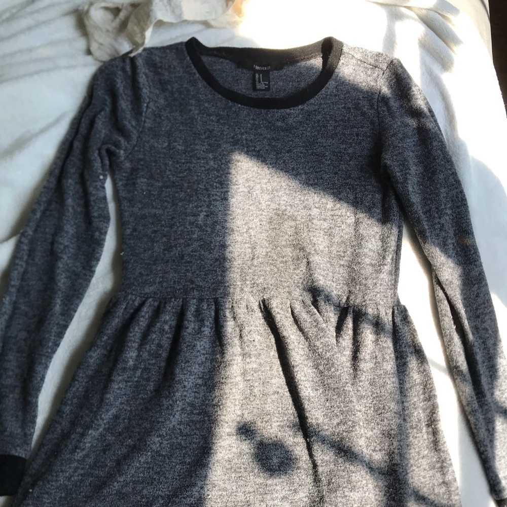 Grey simple cute dress